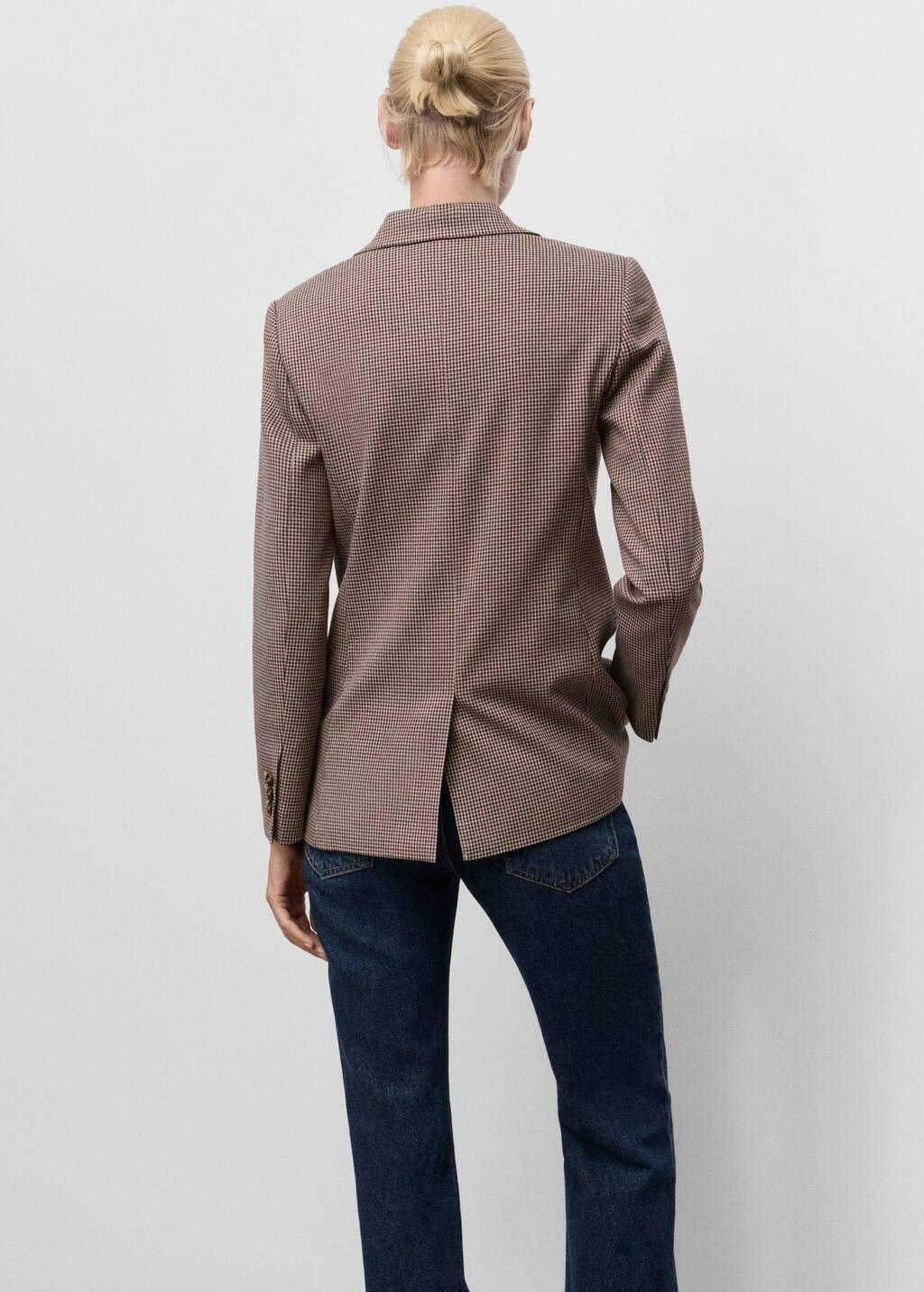 Red Micro-Houndstooth Double-Breasted Jacket, , large image number 8