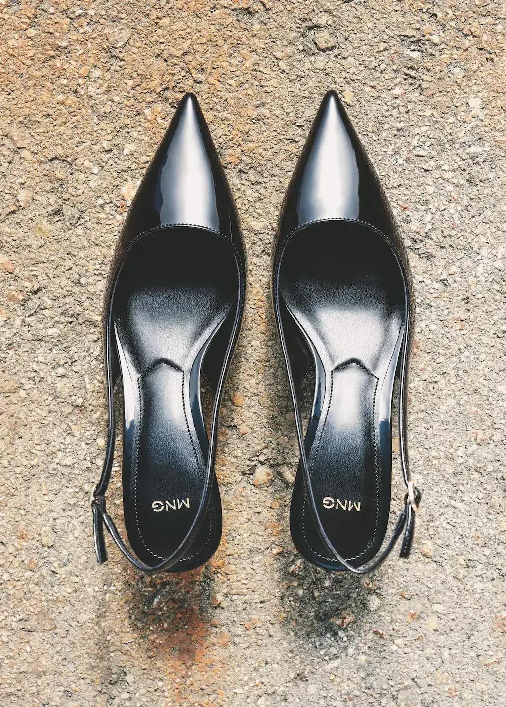 BLACK Kitten-heel patent leather shoes, Black, medium