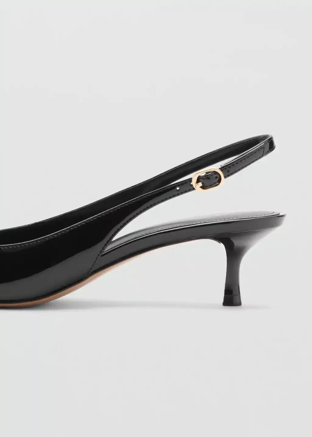 BLACK Kitten-heel patent leather shoes, Black, medium