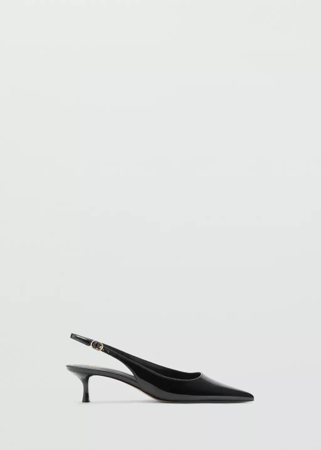 Black Kitten-Heel Patent Leather Shoes, , large image number 5