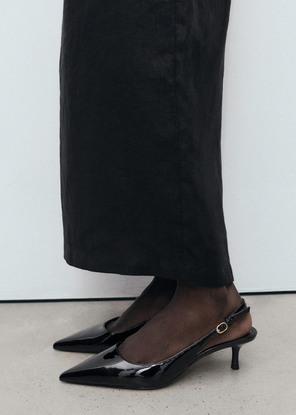 Black Kitten-Heel Patent Leather Shoes, , large image number 6