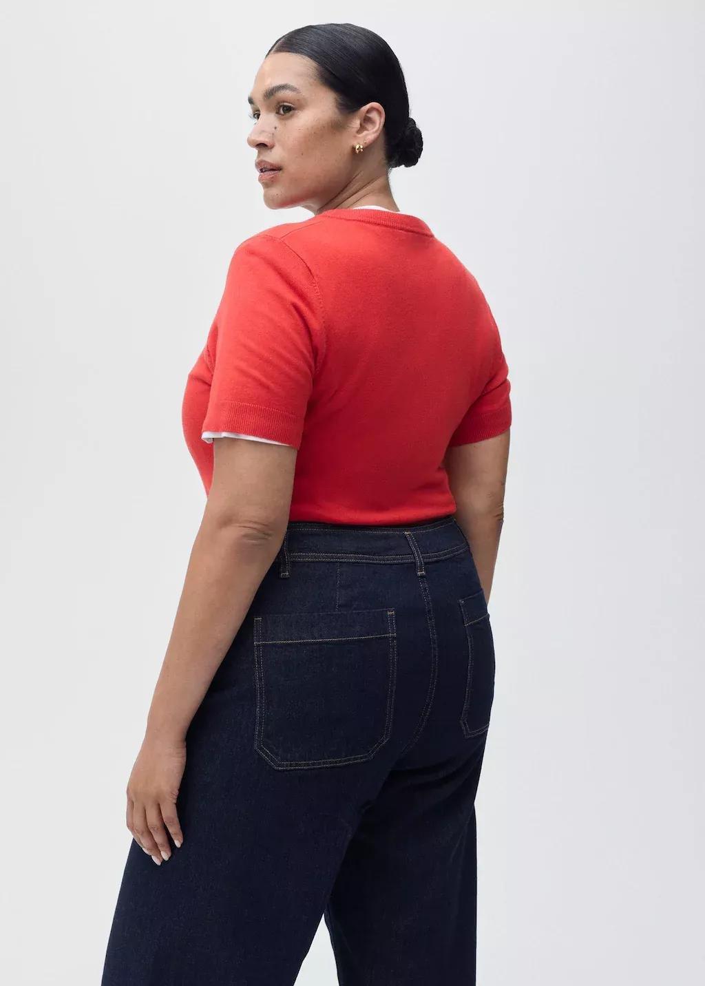 Blue Wide Leg Jeans With Pockets, , large image number 6