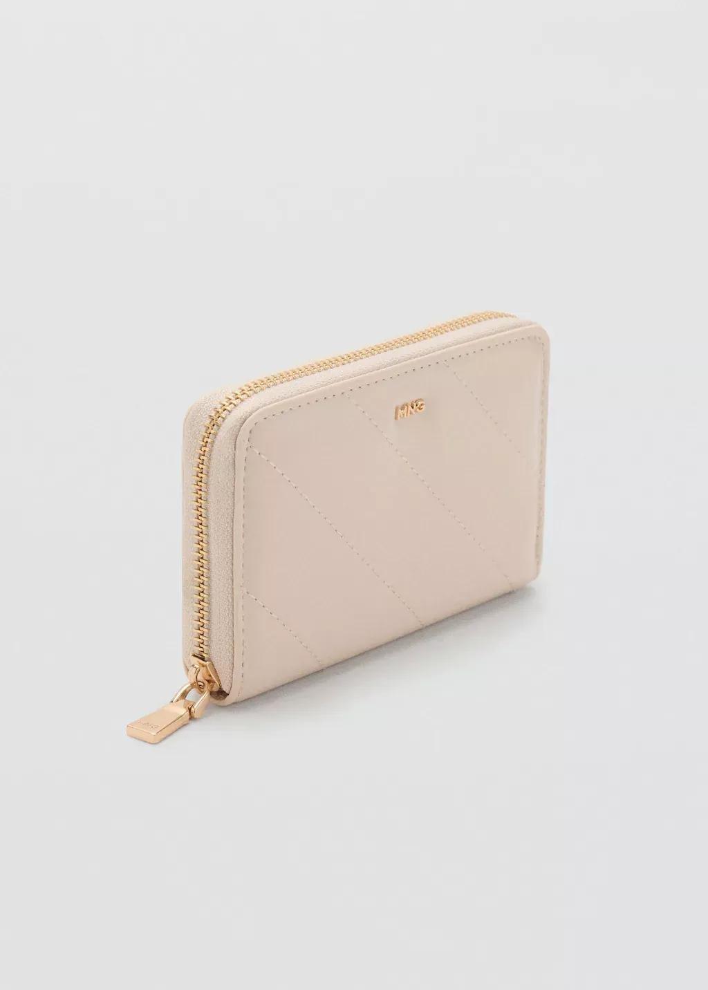 White Medium Padded Wallet, Natural White, large image number 0