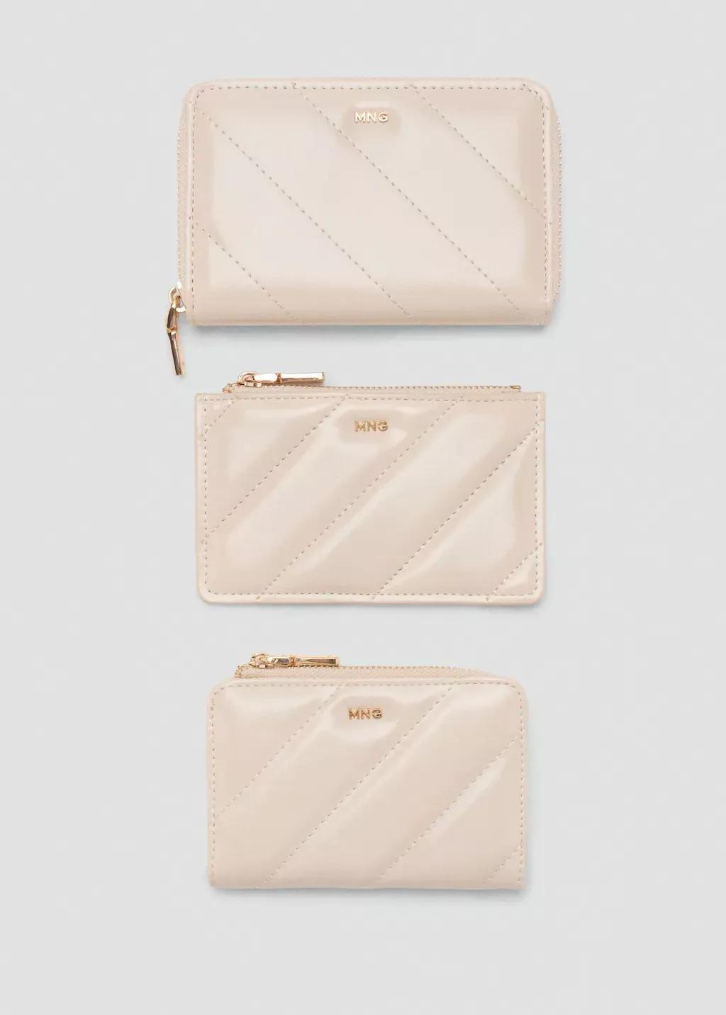 White Medium Padded Wallet, Natural White, large image number 2