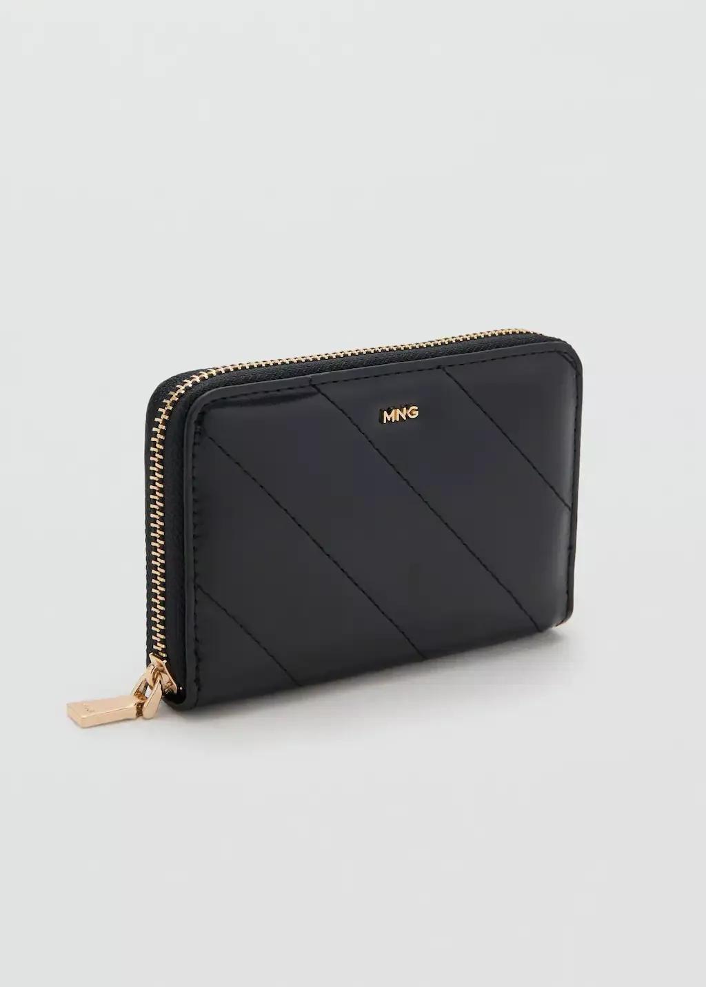 Black Medium Padded Wallet, Black, large image number 0