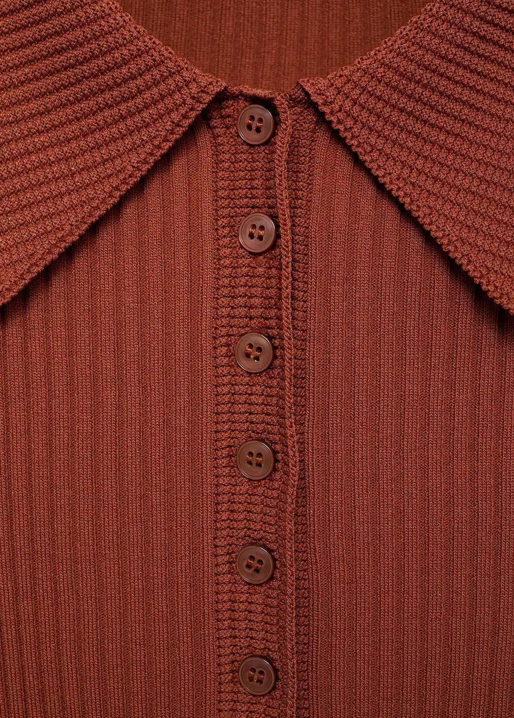 Orange Polo-Neck Ribbed Sweater, , large image number 4