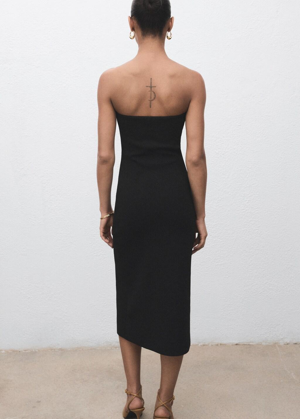 BLACK Strapless dress with jewel buttons, , large image number 5