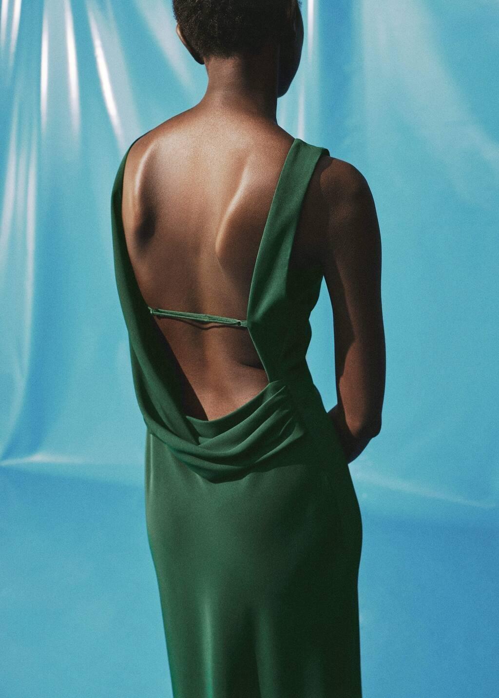 Green Midi-Dress With Back, , large image number 4