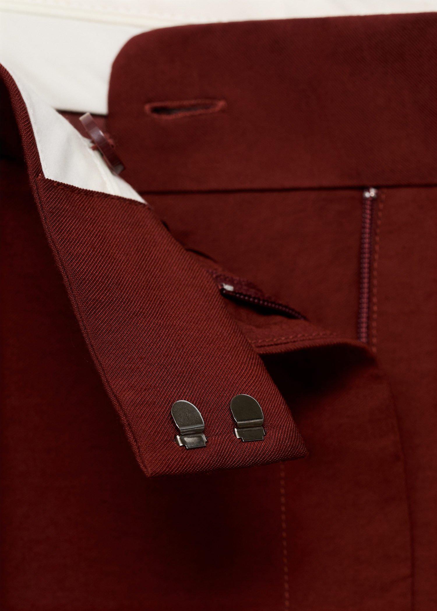 Red Straight-Fit Pleated Trousers, Medium Red, large image number 8