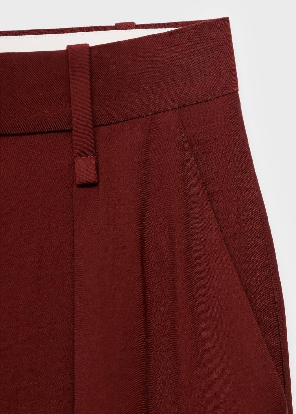 Red Straight-Fit Pleated Trousers, Medium Red, large image number 9