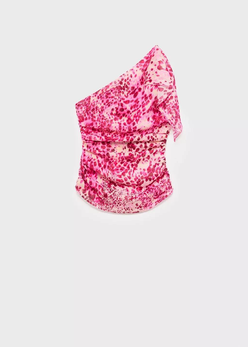 Pink Asymmetric Printed Top, , large image number 10