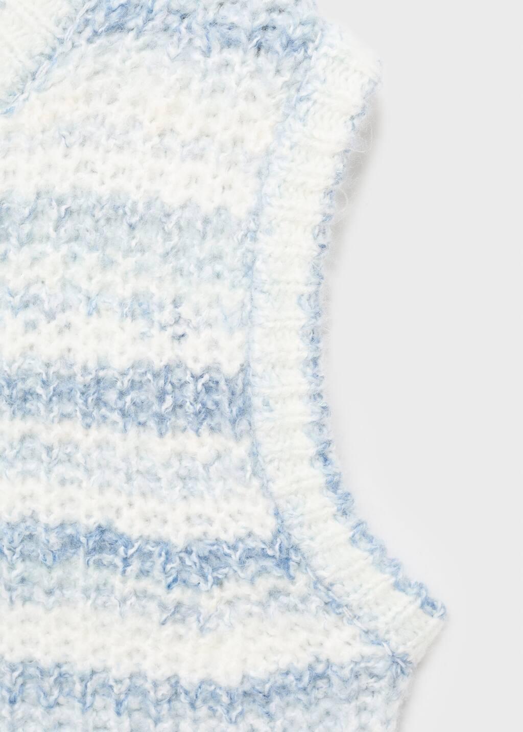 Blue Striped Knitted Gilet, Kids Girls, , large image number 2