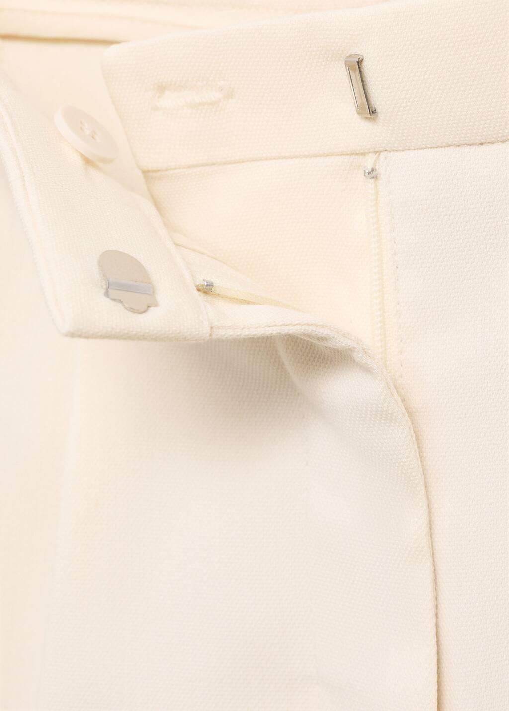 NATURAL WHITE Straight-fit pleated trousers, Natural White, medium