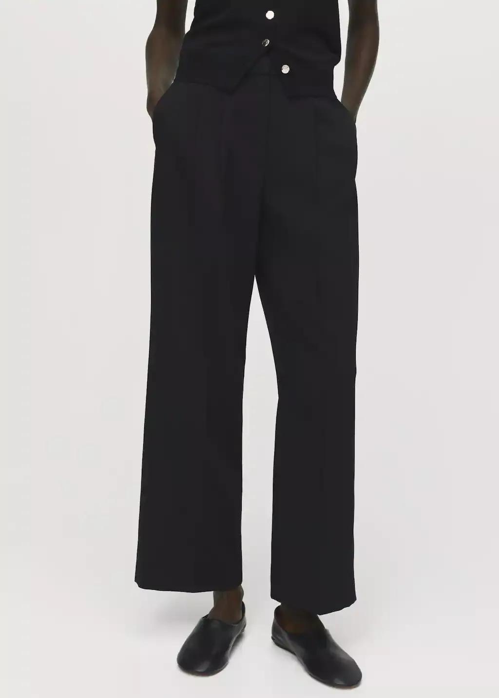BLACK Straight-fit pleated trousers, 0201_99, large image number 0