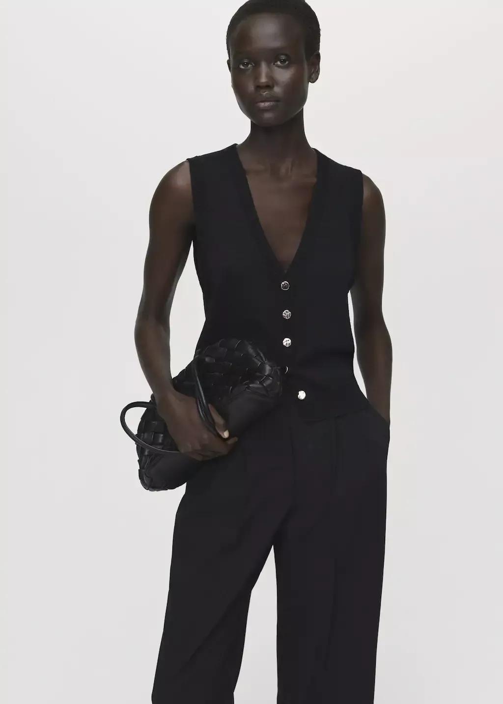 BLACK Straight-fit pleated trousers, 0201_99, large image number 1