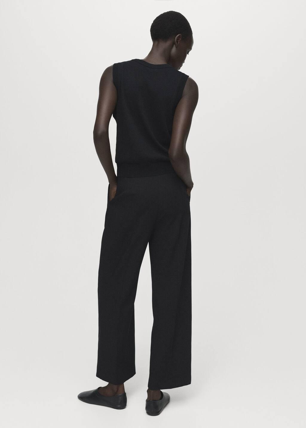 BLACK Straight-fit pleated trousers, 0201_99, large image number 5