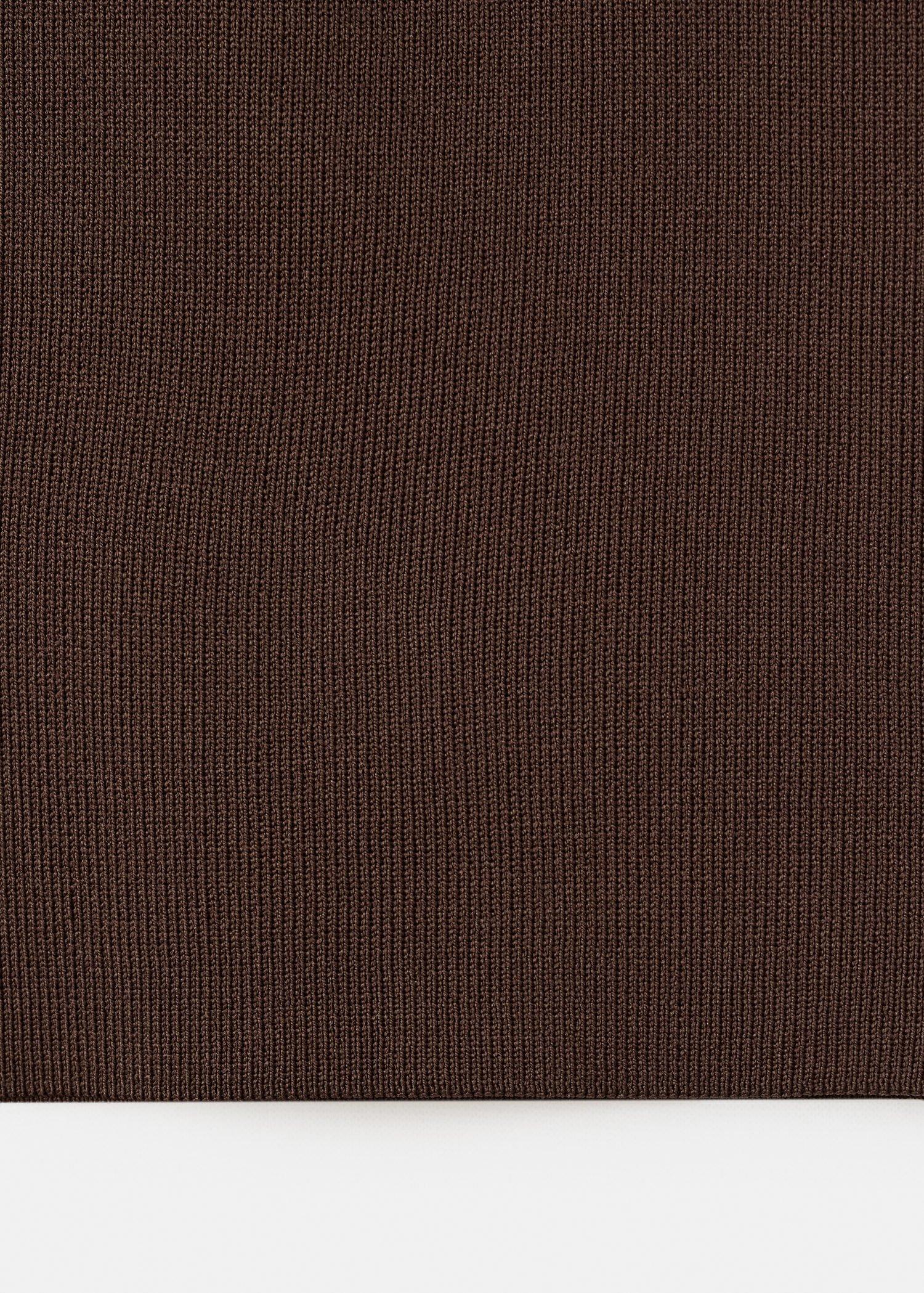 Brown Strapless Knitted Top, Dark Brown, large image number 7