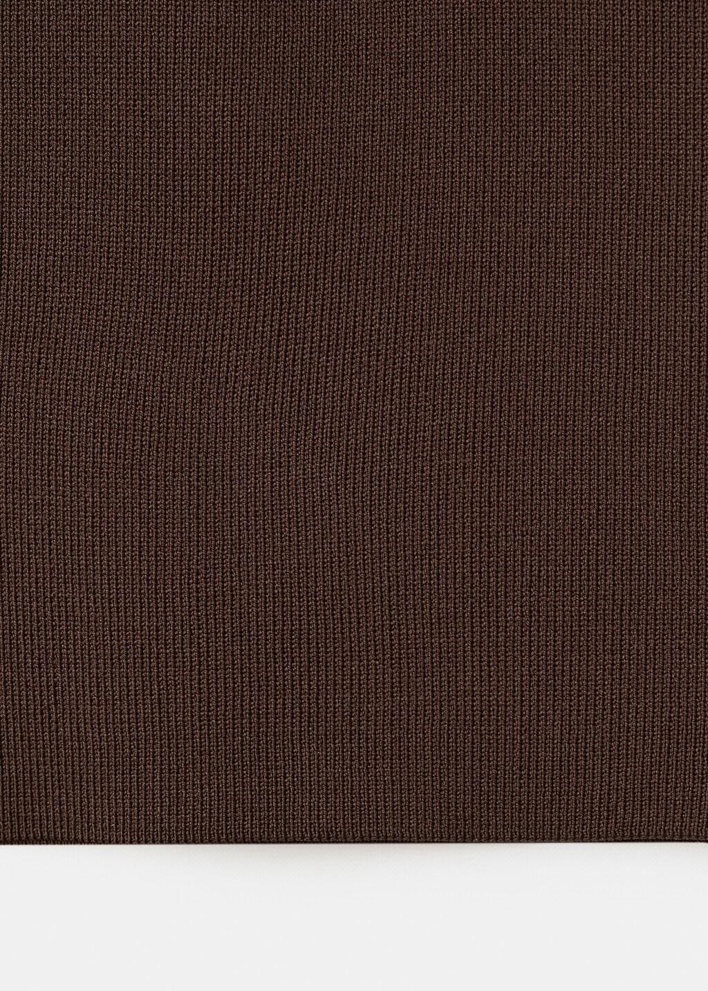 Brown Strapless Knitted Top, Dark Brown, large image number 9