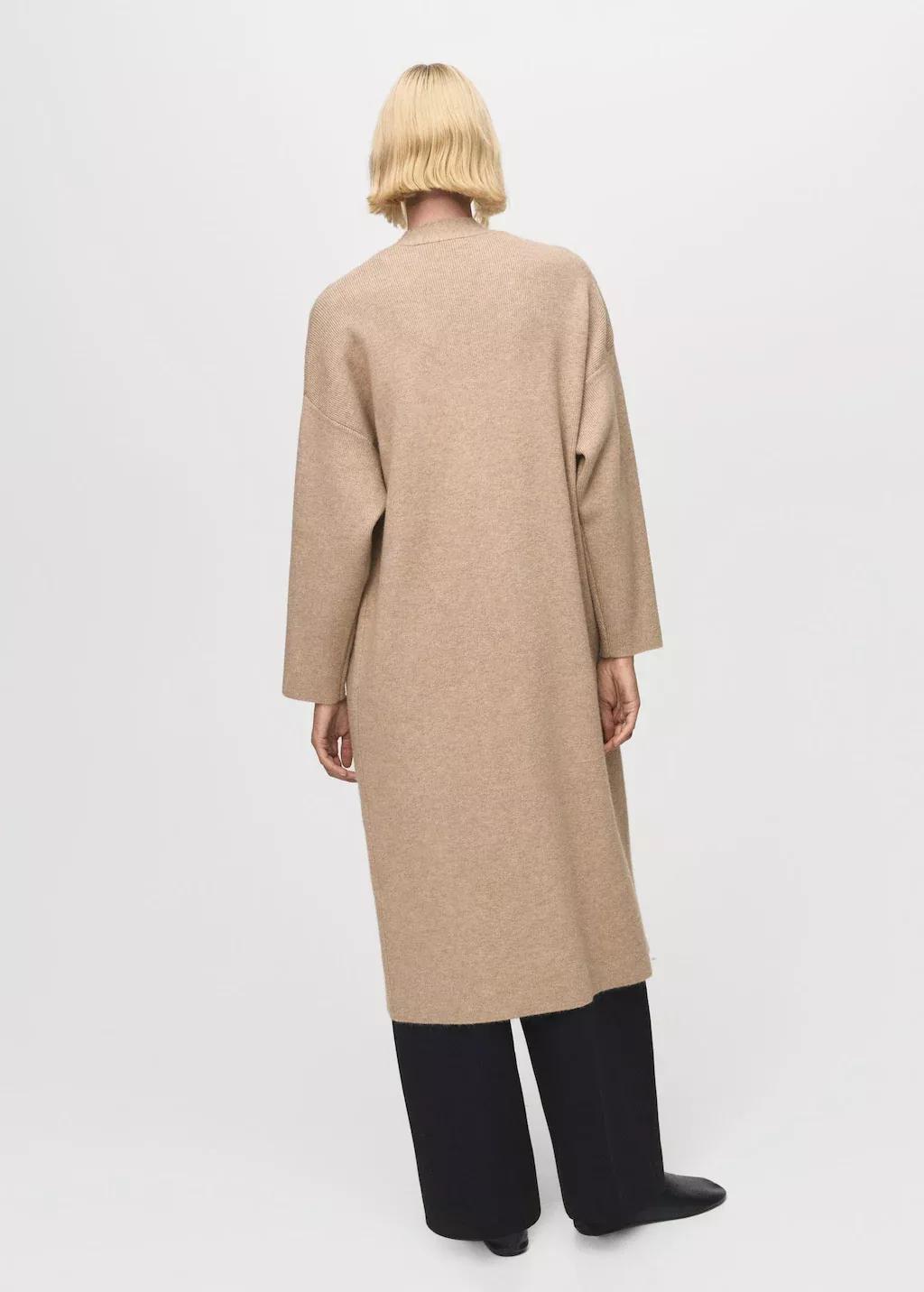 Grey Long Knitted Coat, , large image number 5
