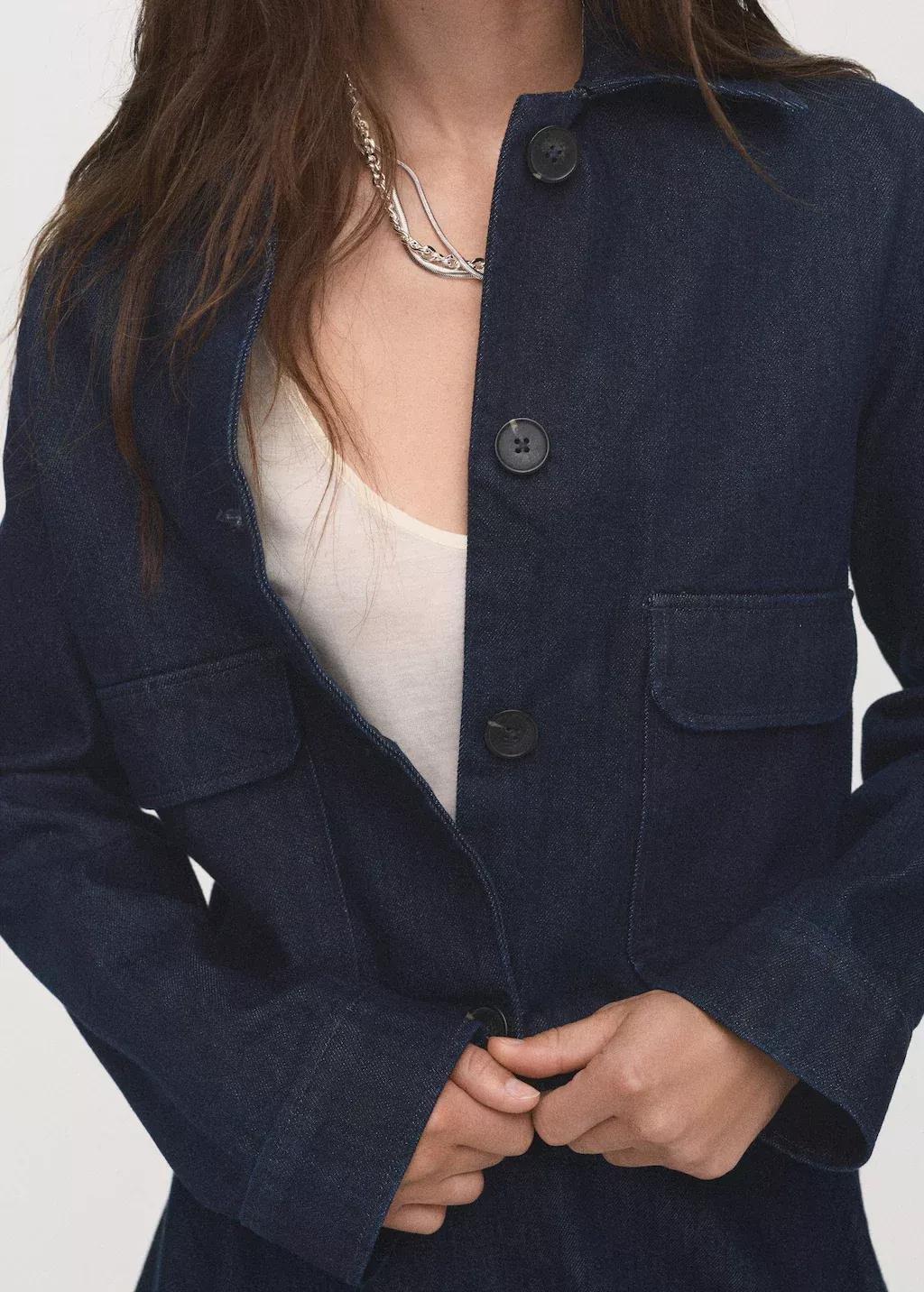 Blue Denim Jacket With Pockets, , large image number 2