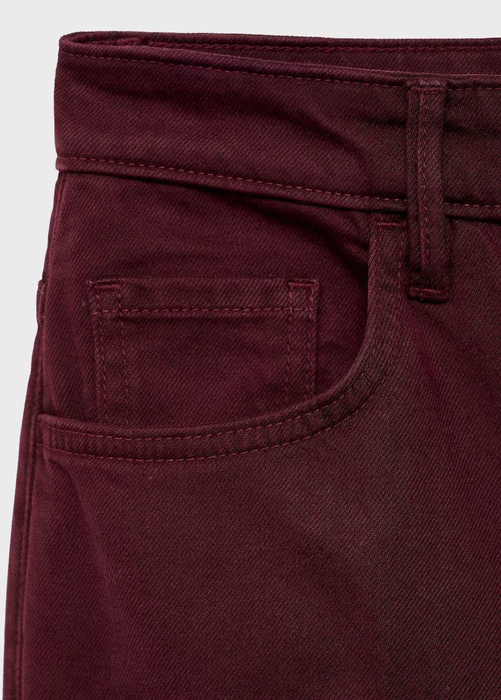 Red High-Waisted Wide-Leg Jeans, Dark Red, large image number 4