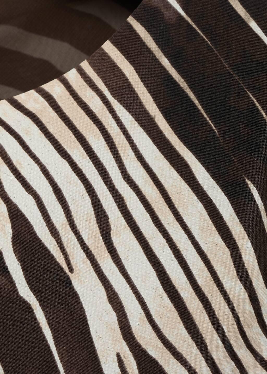 Black Zebra-Print Dress With Flared Sleeves, , large image number 6