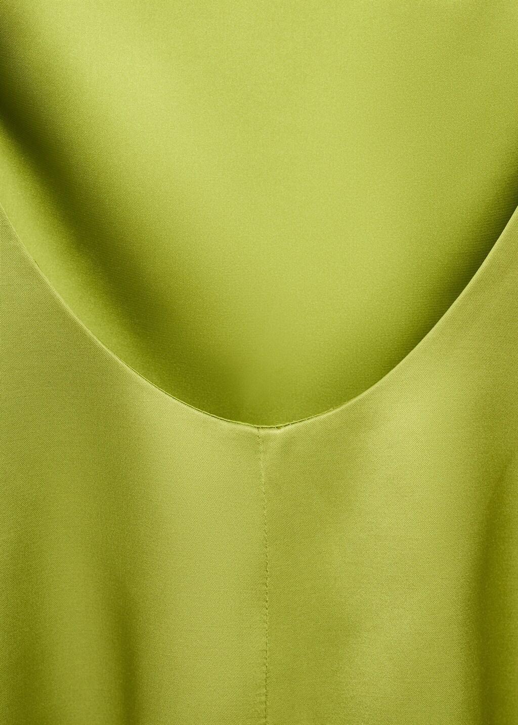 GREEN Open-back satin-effect dress, Green, large image number 3