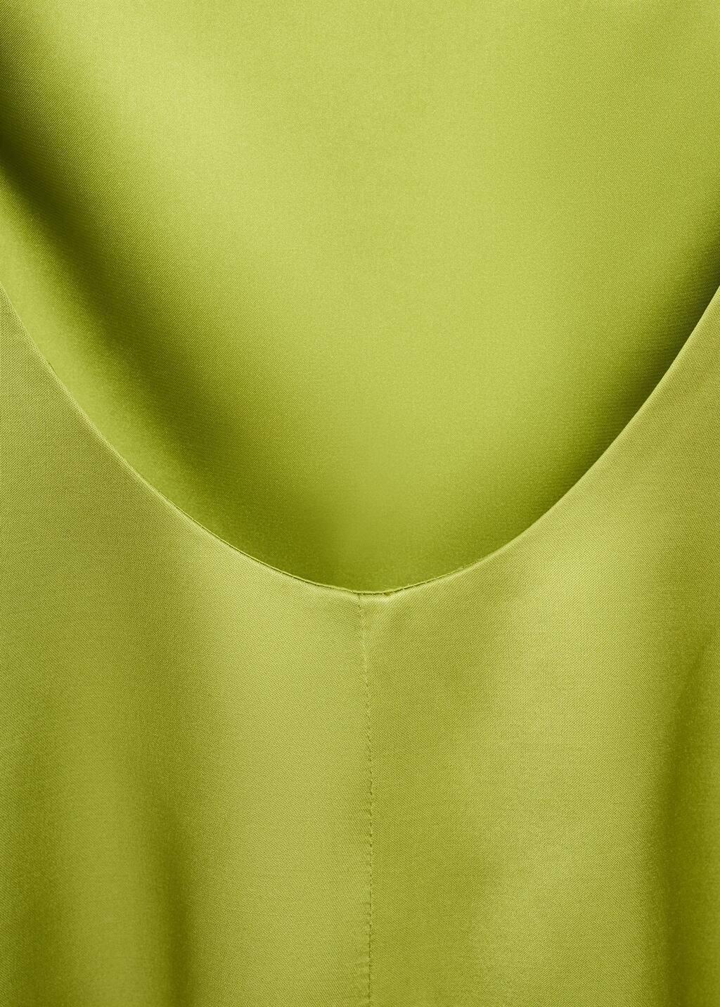 GREEN Open-back satin-effect dress, Green, large image number 4