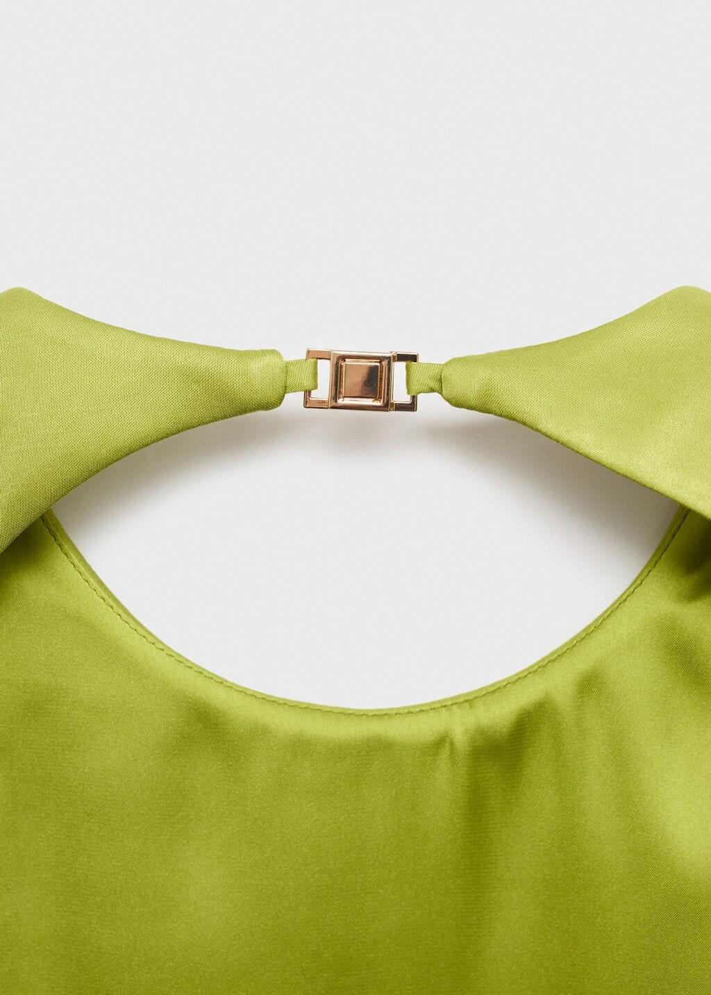 GREEN Open-back satin-effect dress, Green, large image number 10