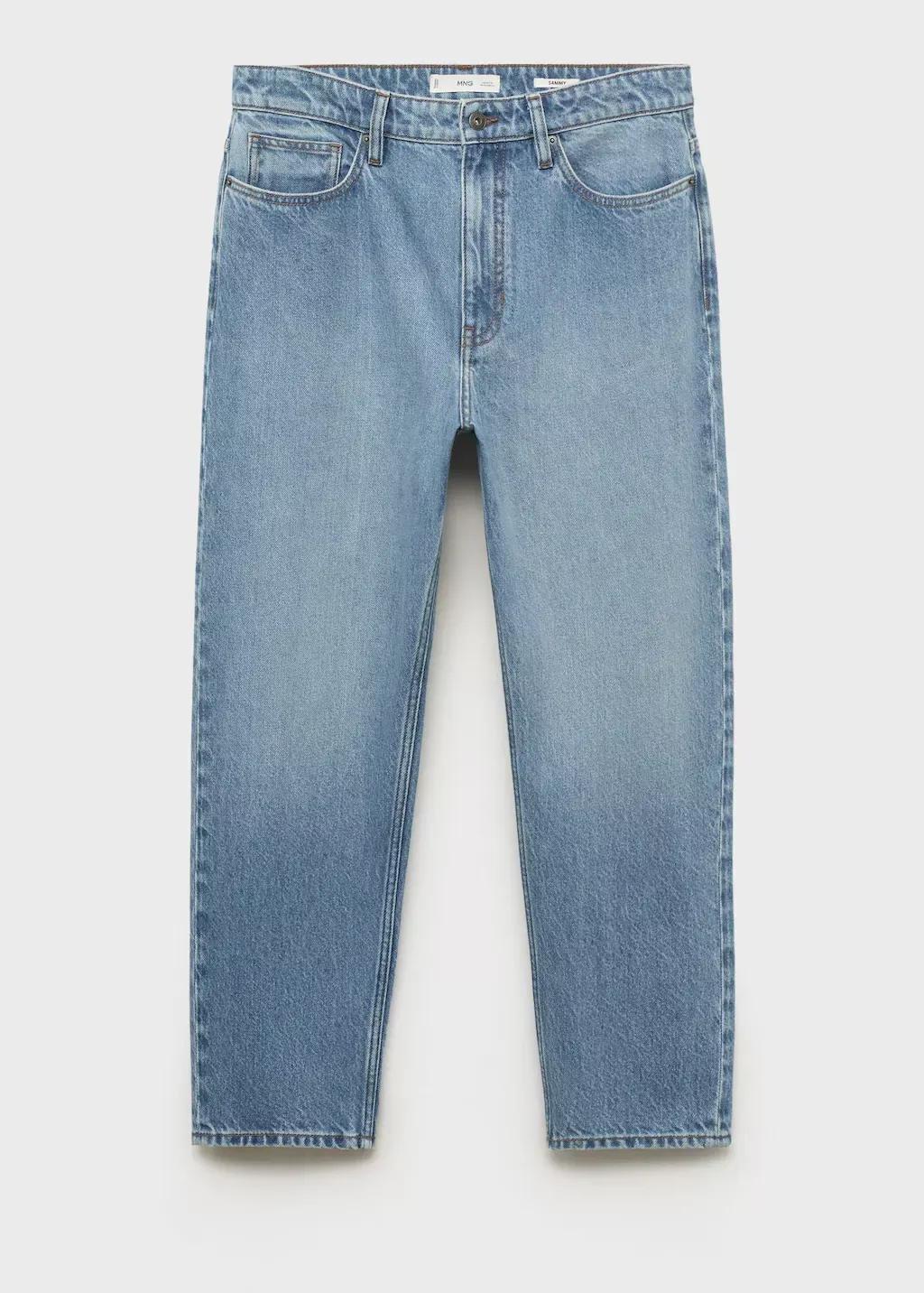 Blue Sammy Cropped Carrot-Fit Jeans, Open Blue, large image number 0
