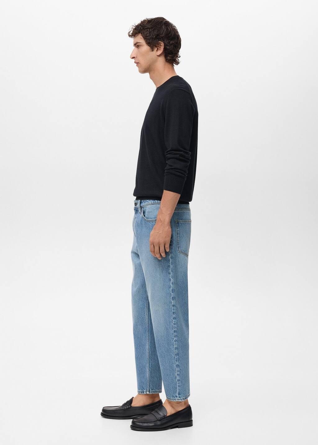 Blue Sammy Cropped Carrot-Fit Jeans, Open Blue, large image number 3