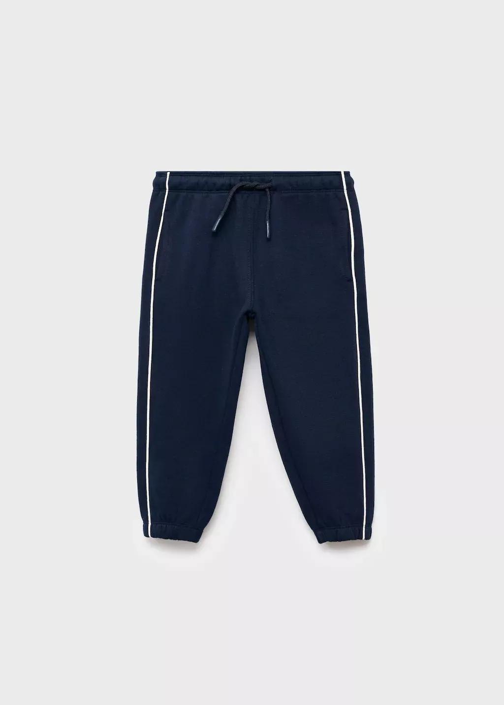 Navy Joggers With Side Stripe, Baby Boy, , large image number 0