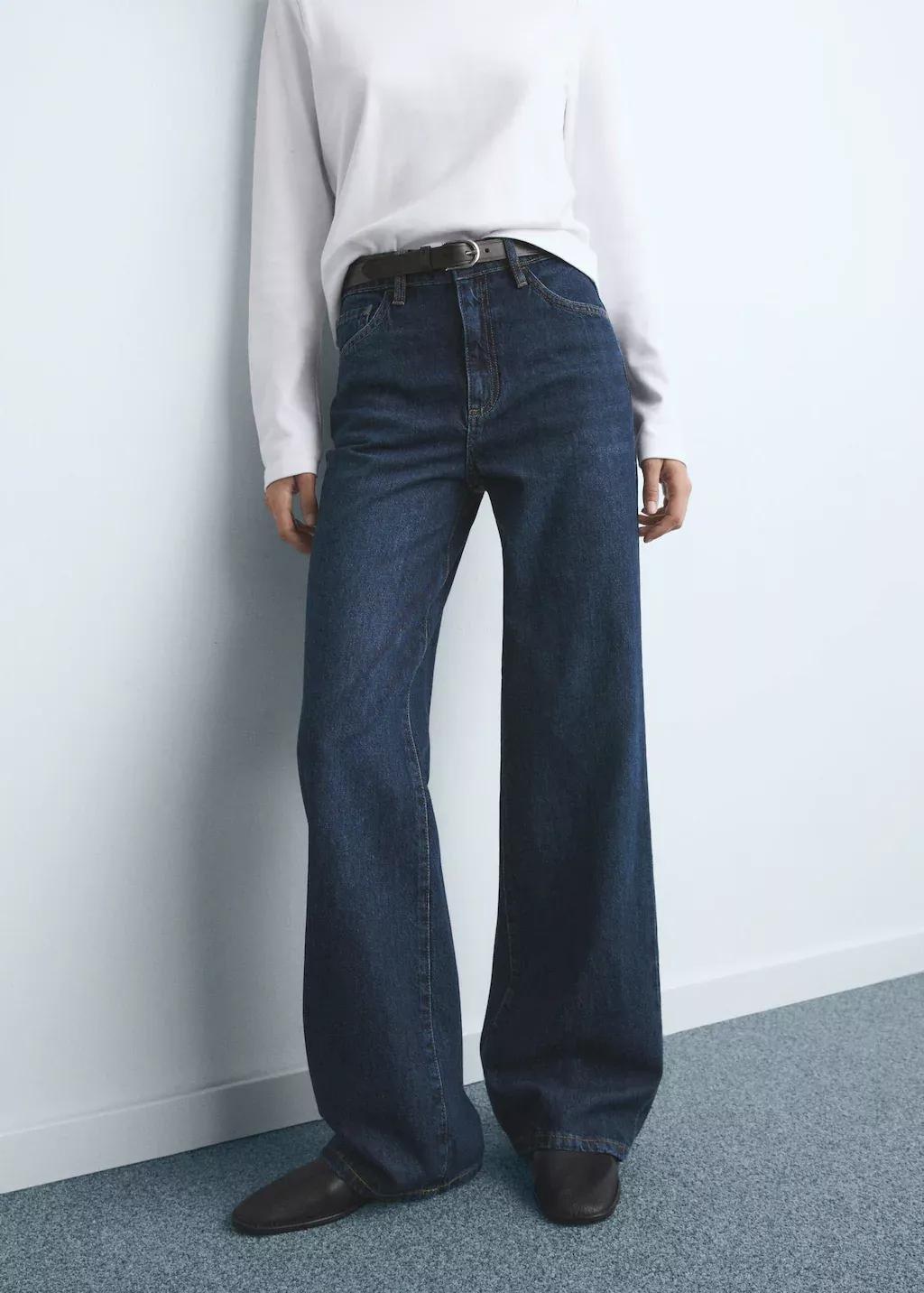 Blue Danila Wide Leg High-Rise Jeans, , large image number 0