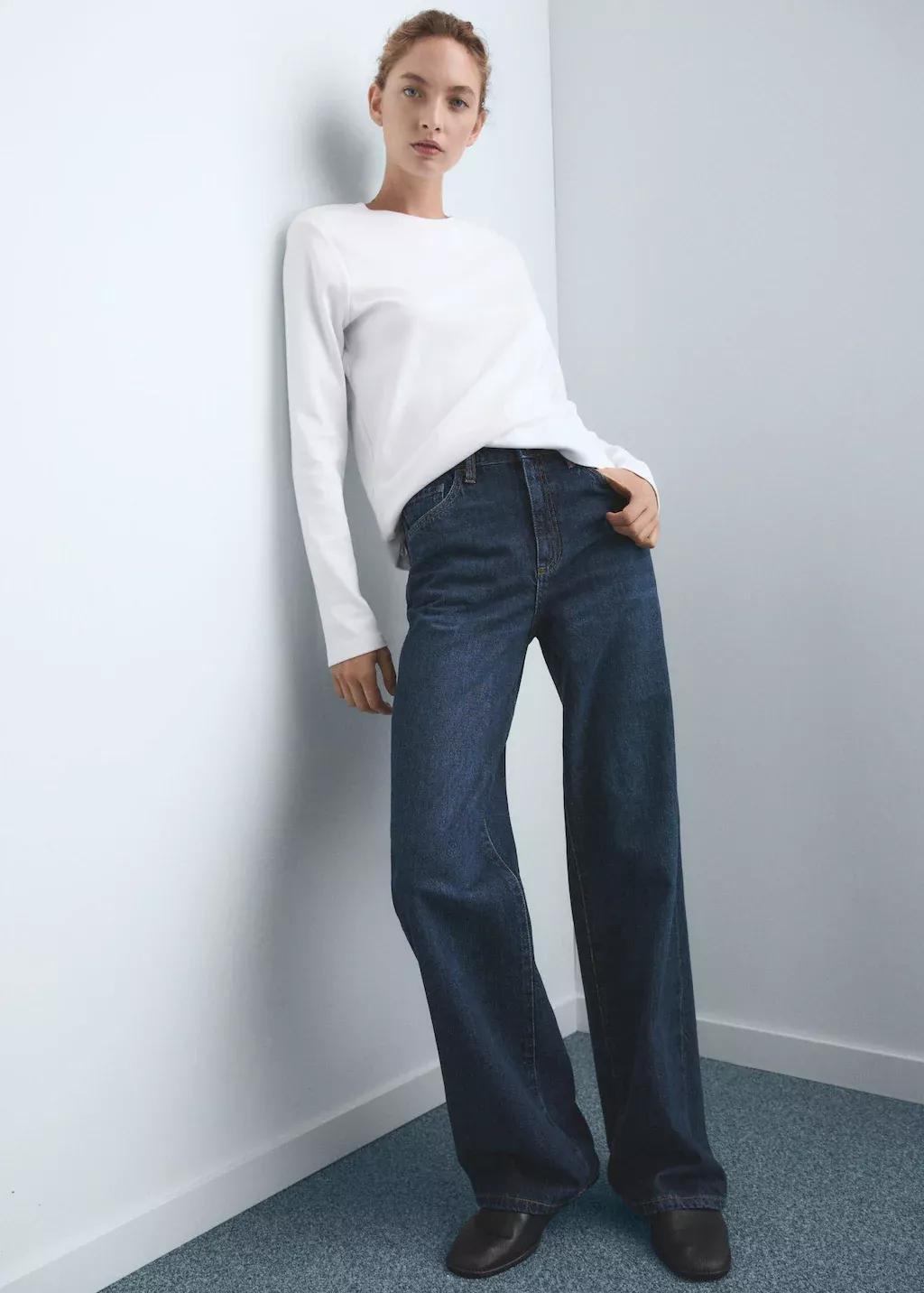 Blue Danila Wide Leg High-Rise Jeans, , large image number 2