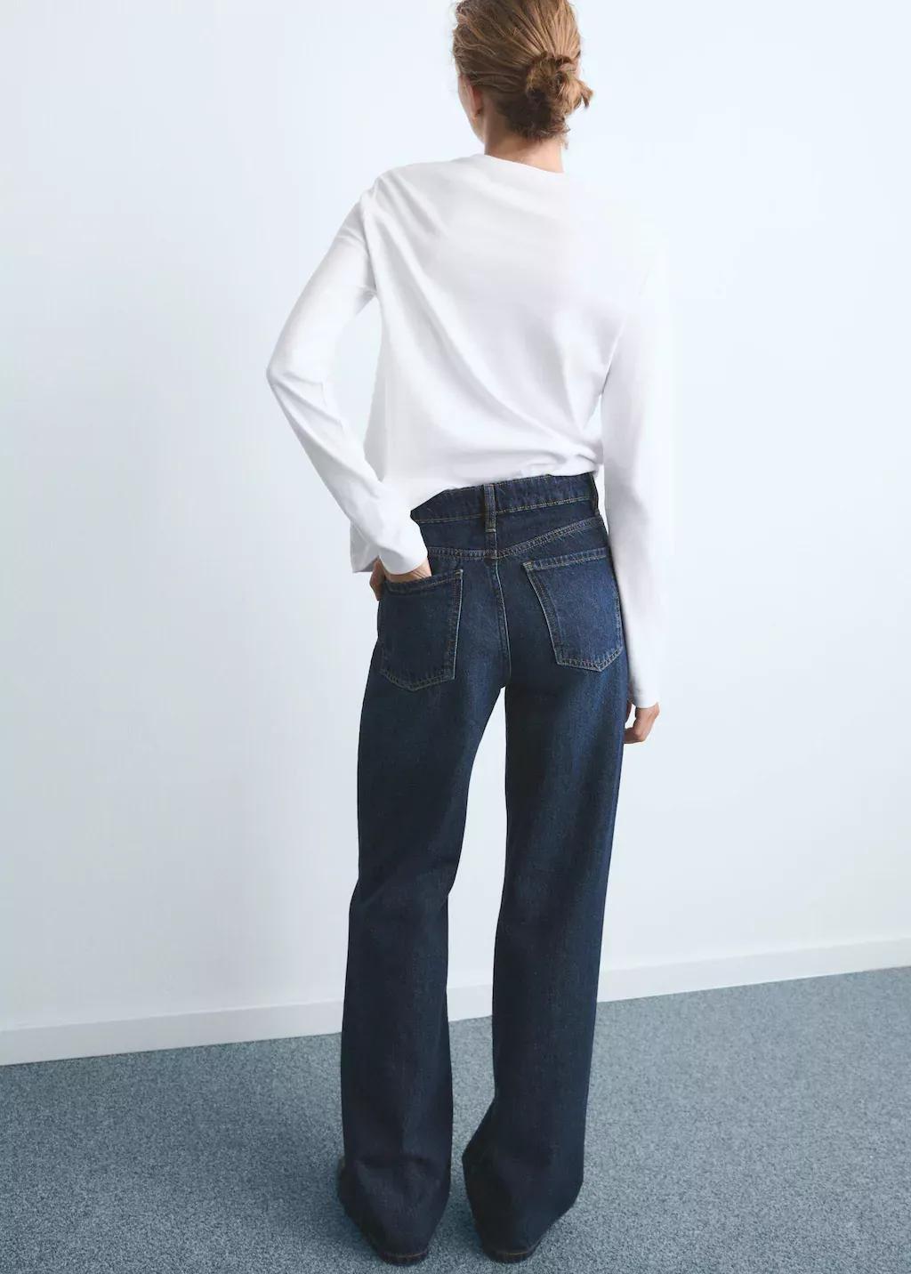 Blue Danila Wide Leg High-Rise Jeans, , large image number 5