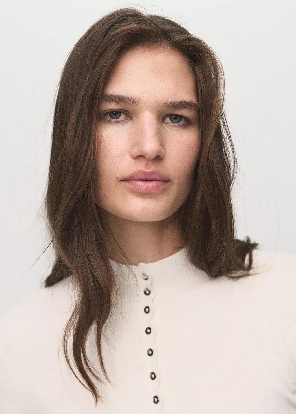 Beige Fine Rib Knit Cardigan, Light Beige, medium