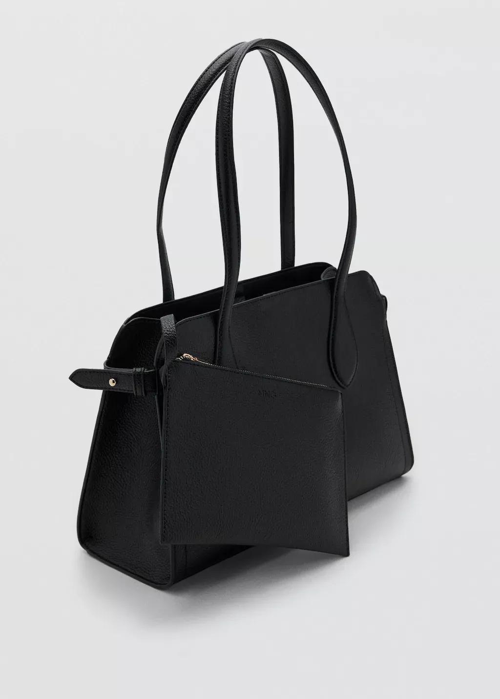 Black Small Bag With Pebbled Leather Effect, Black, large image number 0