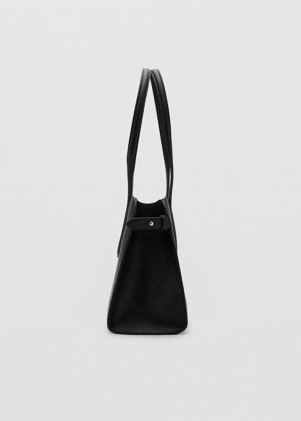 Black Small Bag With Pebbled Leather Effect, Black, large image number 1