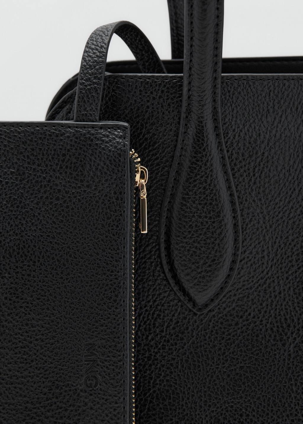 Black Small Bag With Pebbled Leather Effect, Black, large image number 2
