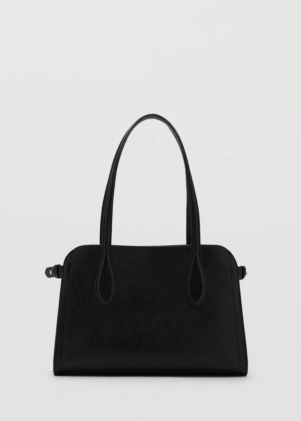 Black Small Bag With Pebbled Leather Effect, Black, large image number 3