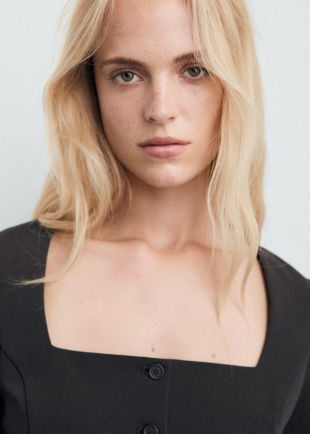 Grey Tailored Cropped Suit Jacket, Grey, large image number 4