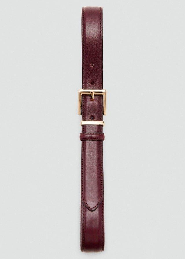 Burgundy Square Buckle Belt, , large image number 3