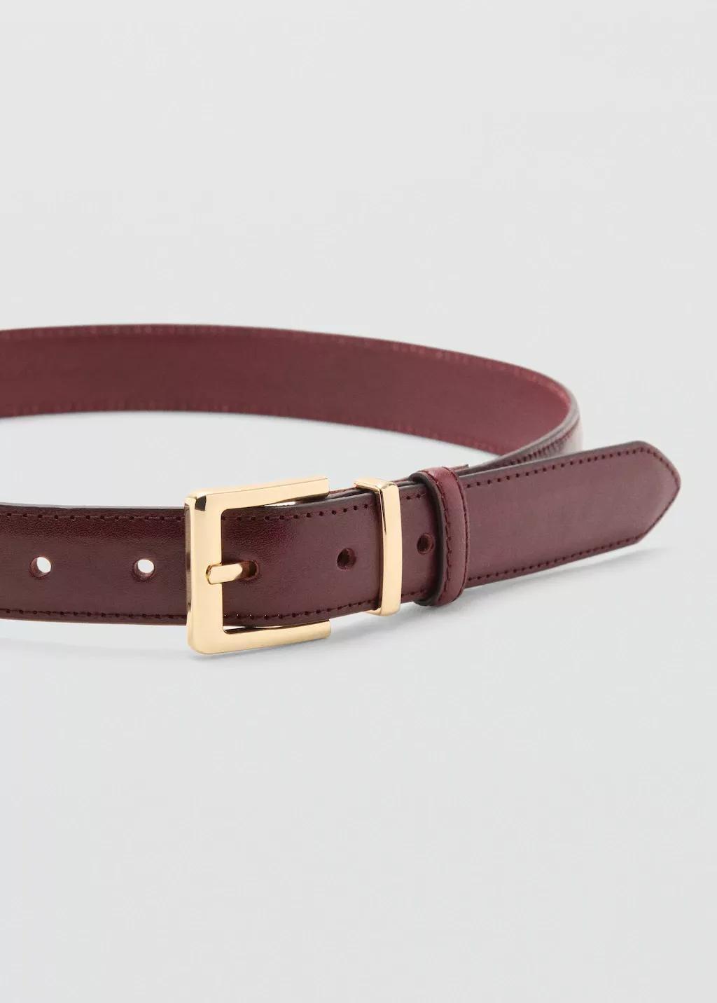 Burgundy Square Buckle Belt, , large image number 5