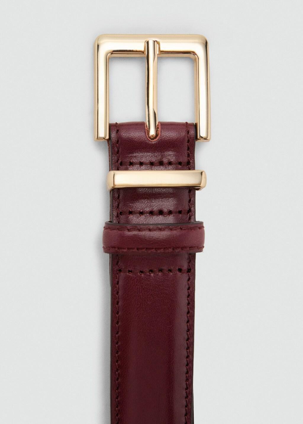 Burgundy Square Buckle Belt, , large image number 6