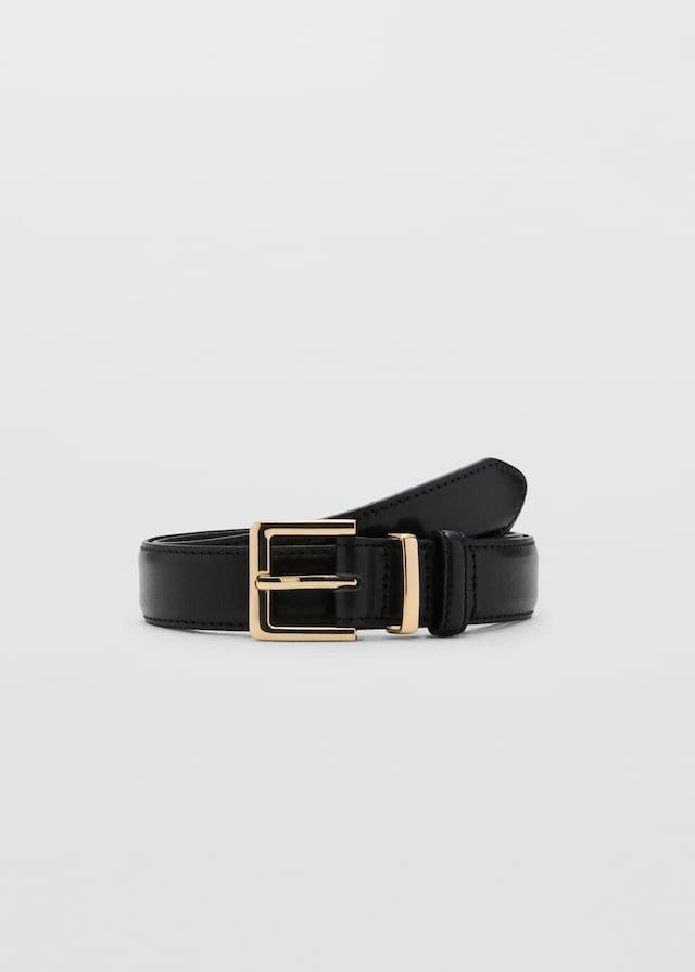 Black Square Buckle Belt, , medium