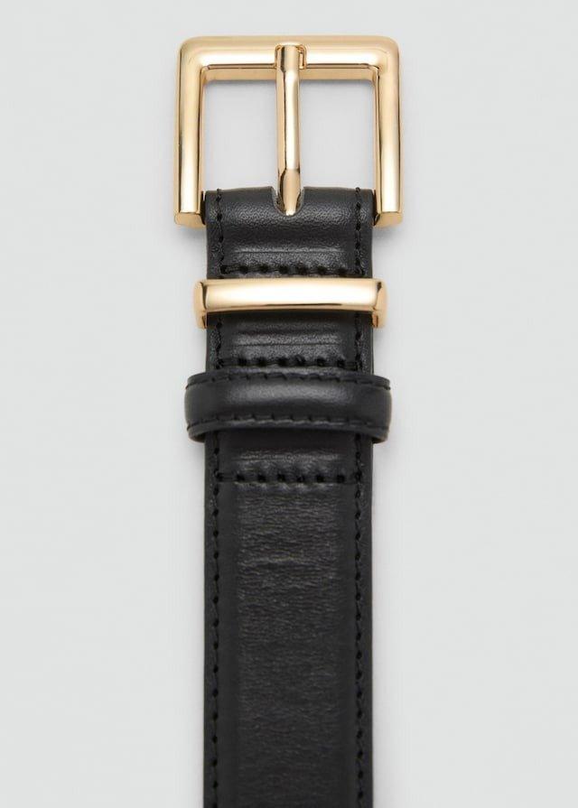 Black Square Buckle Belt, , large image number 1