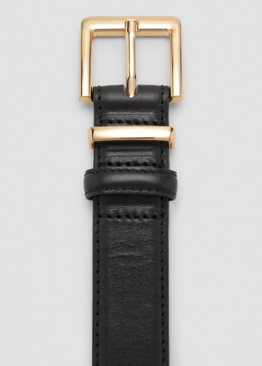 Black Square Buckle Belt, , large image number 5