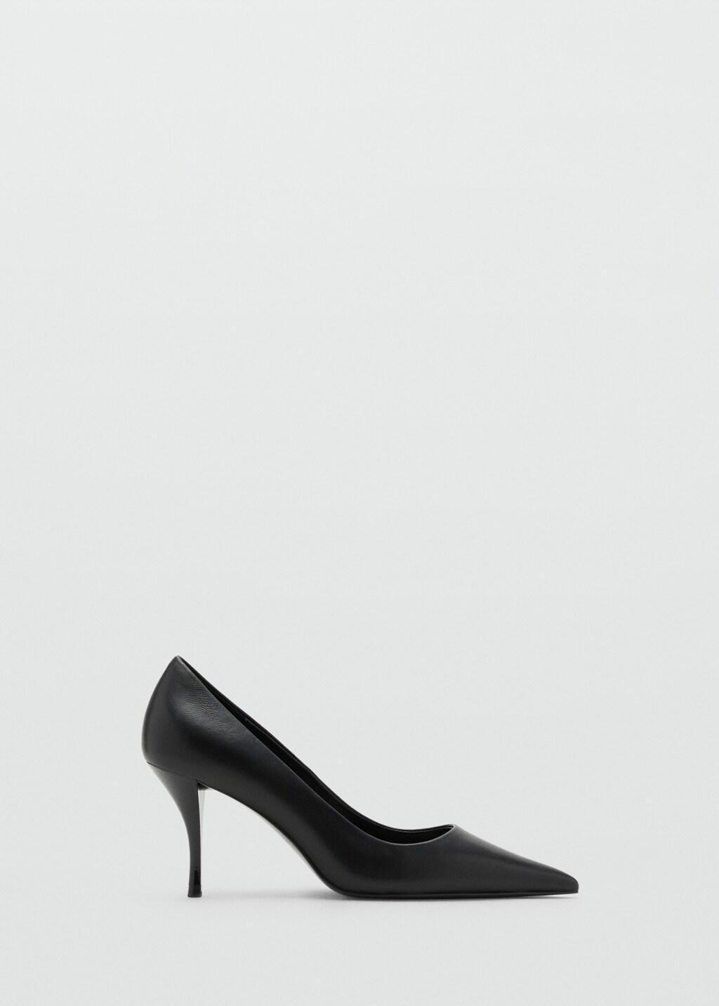 Black Heel Leather Shoes, Black, large image number 4