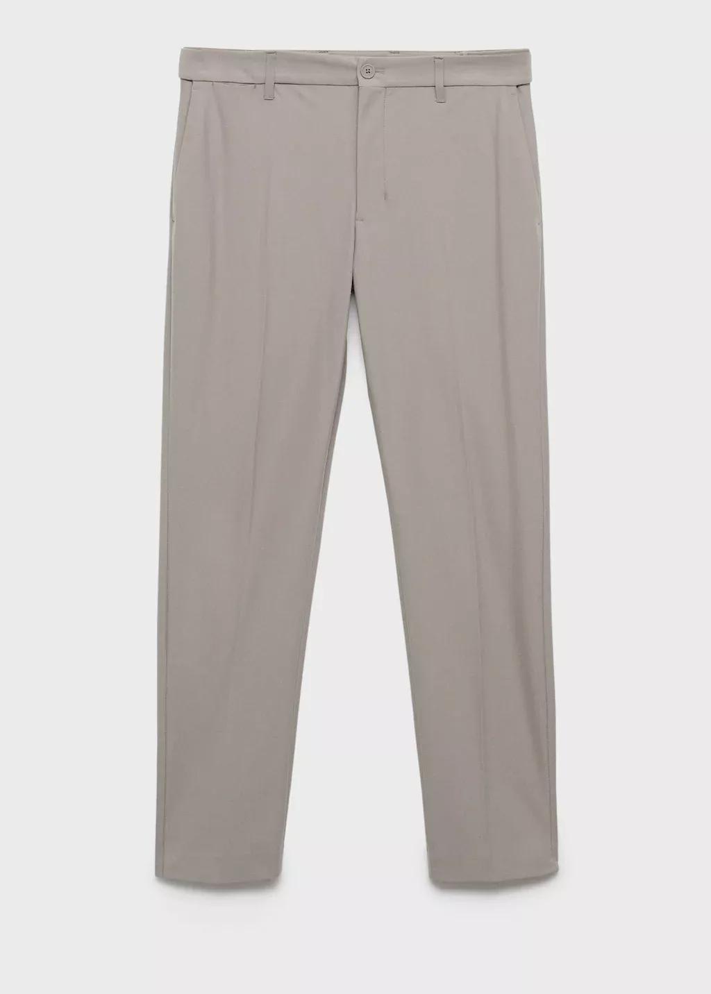 Grey Lt Pastel Slim-Fit Thermoregulating Trousers, Light Pastel Grey, large image number 0