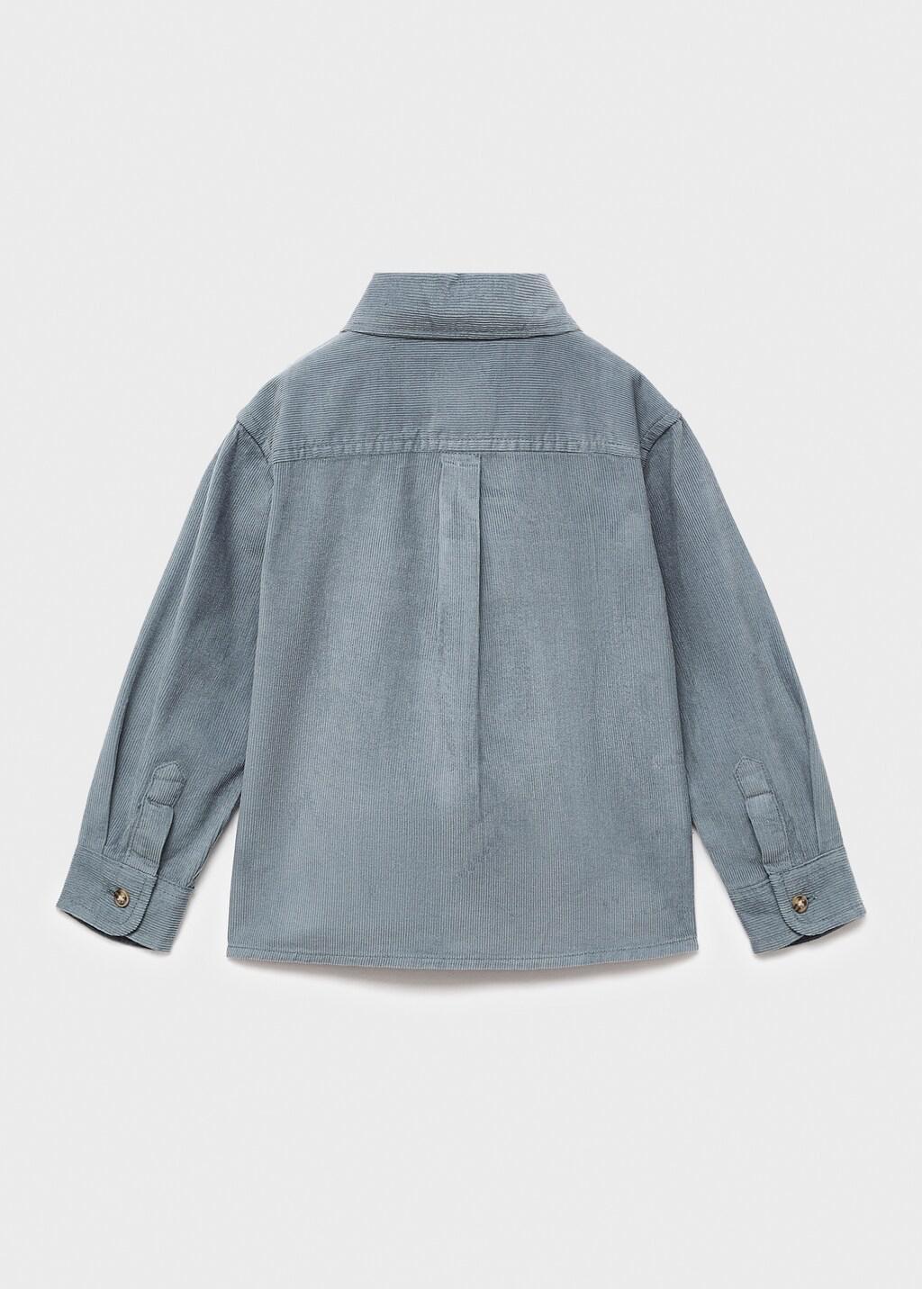 Blue Corduroy Cotton Shirt, Baby Boys, Turquoise - Aqua, large image number 1